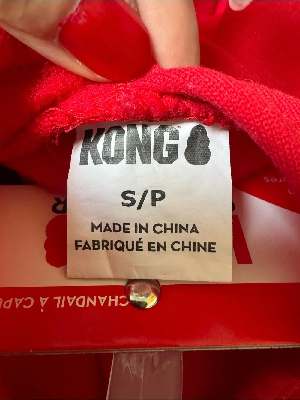 KONG red dog hoodie (size S/P). This fleece model features classic white sporty
